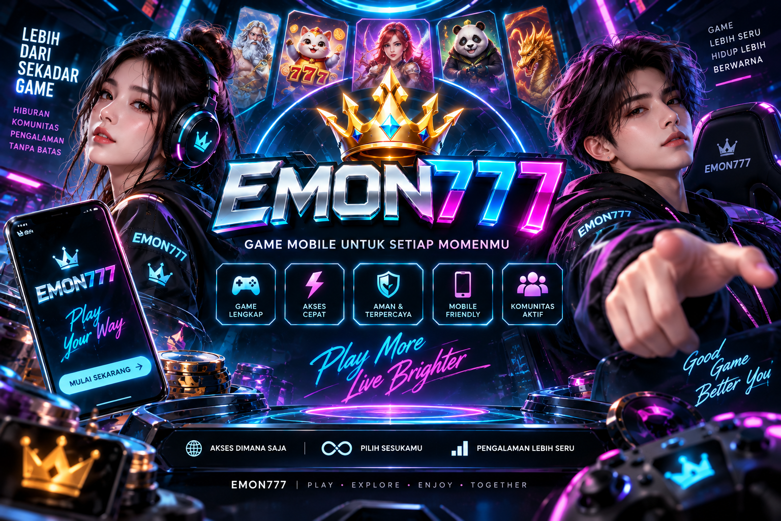 Pusat Gaming Neon EMON777